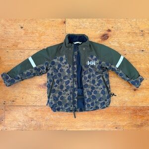 Helly Hansen Kids' Camouflage Green and Navy Raincoat